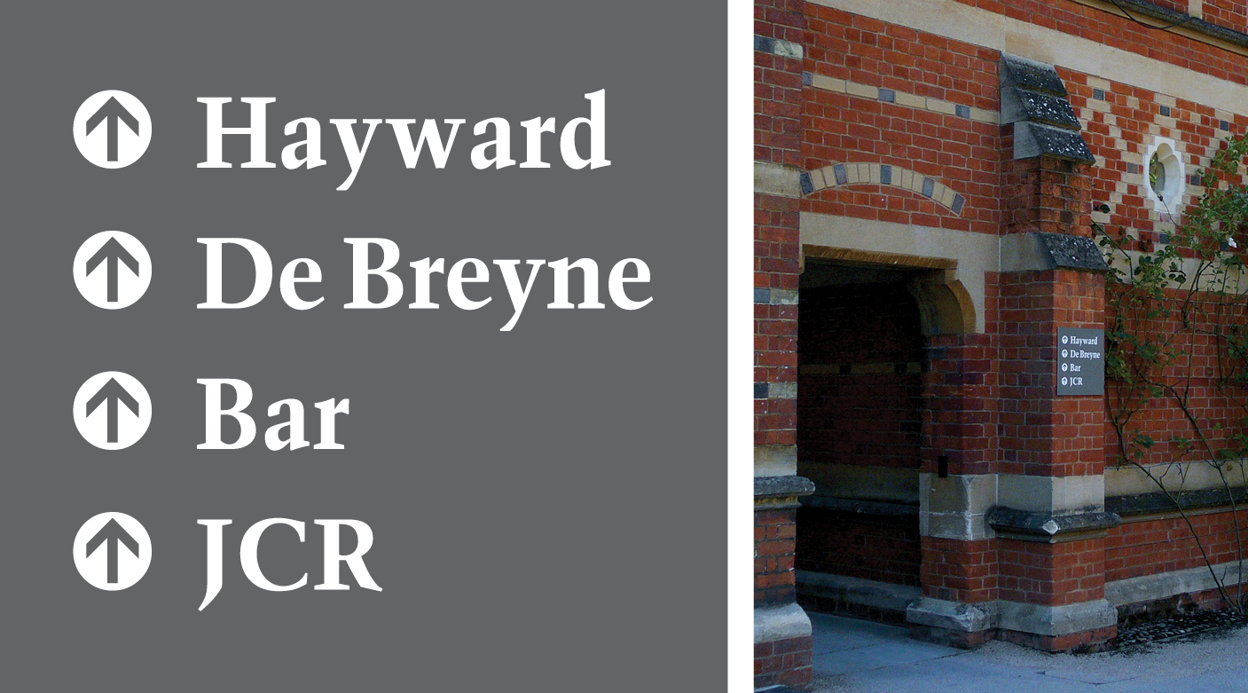 Keble College signage